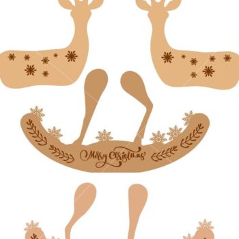 Intra απο ξύλο plywood 3mm-4mm πάχος Χριστουγεννιάτικο στολίδι ελαφιού, πολλαπλών στρώσεων Δίασταση 4x4 cm INTRAFABR-82841881 - Image 5