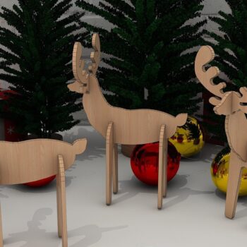 Intra απο ξύλο plywood 3mm-4mm πάχος Χριστουγεννιάτικο παζλ Deer Cardboard Δίασταση 30x20 cm INTRAFABR-40155111 - Image 1