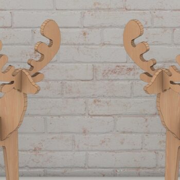 Intra απο ξύλο plywood 3mm-4mm πάχος Χριστουγεννιάτικο παζλ Deer Cardboard Δίασταση 30x20 cm INTRAFABR-40155111 - Image 2