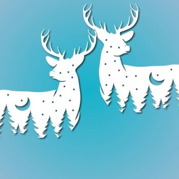 Intra απο ξύλο plywood 3mm-4mm πάχος Christmas Deer Design Δίασταση 15x15 cm INTRAFABR-40960639 - Image 1