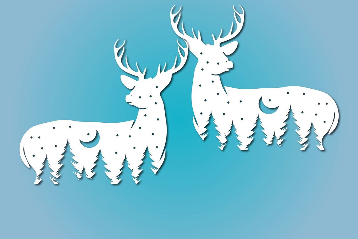 Intra απο ξύλο plywood 3mm-4mm πάχος Christmas Deer Design Δίασταση 15x15 cm INTRAFABR-40960639