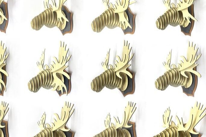 Intra απο ξύλο plywood 3mm-4mm πάχος Christmas Deer , Ξύλινο τρισδιάστατο παζλ Δίασταση 15x15 cm INTRAFABR-39455663 - Image 2