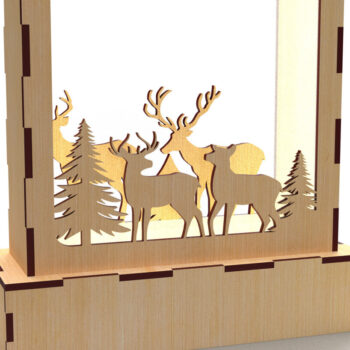 Intra απο ξύλο plywood 3mm-4mm πάχος Χριστουγεννιάτικη κεριά τραπεζιού ελαφιού 01 Δίασταση 15x15 cm INTRAFABR-82420579 - Image 2