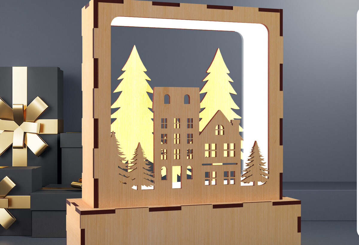 Intra απο ξύλο plywood 3mm-4mm πάχος Χριστουγεννιάτικη κεριά τραπεζιού ελαφιού 02 Δίασταση 15x15 cm INTRAFABR-82420609