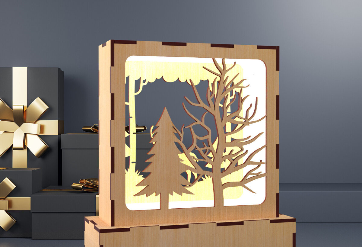 Intra απο ξύλο plywood 3mm-4mm πάχος Χριστουγεννιάτικη κεριά τραπεζιού ελαφιού 03 Δίασταση 15x15 cm INTRAFABR-82420625