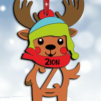 Intra απο ξύλο plywood 3mm-4mm πάχος Χριστουγεννιάτικο ελάφι Ζ γράμμα στολίδι διακοπές Δίασταση 8x8 cm INTRAFABR-111601801 - Image 1