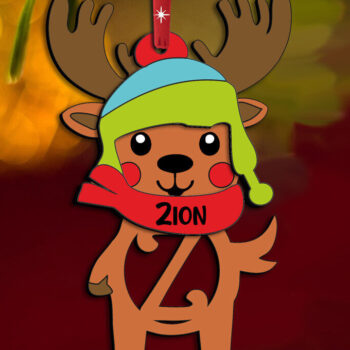 Intra απο ξύλο plywood 3mm-4mm πάχος Χριστουγεννιάτικο ελάφι Ζ γράμμα στολίδι διακοπές Δίασταση 8x8 cm INTRAFABR-111601801 - Image 3