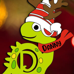 Intra απο ξύλο plywood 3mm-4mm πάχος Χριστουγεννιάτικο Dino Letter D Διακοπές στολίδι Δίασταση 8x8 cm INTRAFABR-111611390