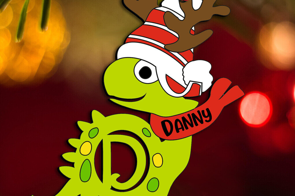 Intra απο ξύλο plywood 3mm-4mm πάχος Χριστουγεννιάτικο Dino Letter D Διακοπές στολίδι Δίασταση 8x8 cm INTRAFABR-111611390