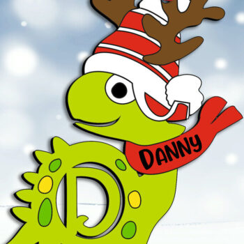 Intra απο ξύλο plywood 3mm-4mm πάχος Χριστουγεννιάτικο Dino Letter D Διακοπές στολίδι Δίασταση 8x8 cm INTRAFABR-111611390 - Image 3