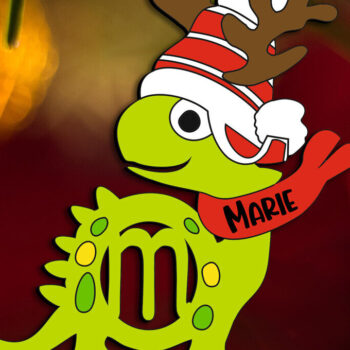 Intra απο ξύλο plywood 3mm-4mm πάχος Χριστουγεννιάτικο εορταστικό στολίδι Dino M Letter Δίασταση 8x8 cm INTRAFABR-111682585 - Image 1