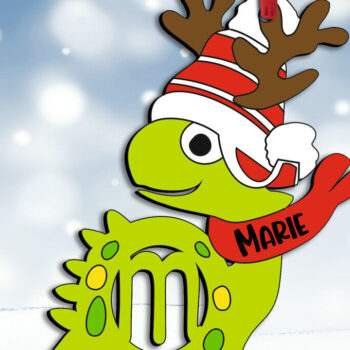 Intra απο ξύλο plywood 3mm-4mm πάχος Χριστουγεννιάτικο εορταστικό στολίδι Dino M Letter Δίασταση 8x8 cm INTRAFABR-111682585 - Image 3