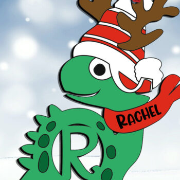 Intra απο ξύλο plywood 3mm-4mm πάχος Χριστουγεννιάτικο δώρο Χριστουγέννων Dino R Letter Δίασταση 8x8 cm INTRAFABR-111687154 - Image 3