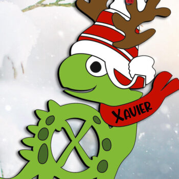 Intra απο ξύλο plywood 3mm-4mm πάχος Χριστουγεννιάτικο δώρο Χριστουγέννων Dino X Letter Δίασταση 8x8 cm INTRAFABR-111730254 - Image 2