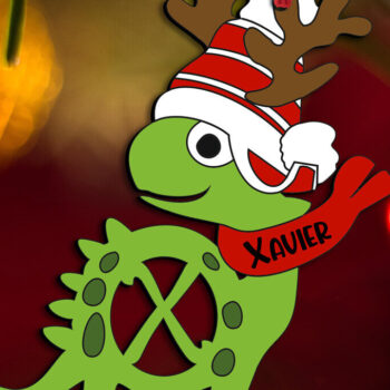 Intra απο ξύλο plywood 3mm-4mm πάχος Χριστουγεννιάτικο δώρο Χριστουγέννων Dino X Letter Δίασταση 8x8 cm INTRAFABR-111730254 - Image 3