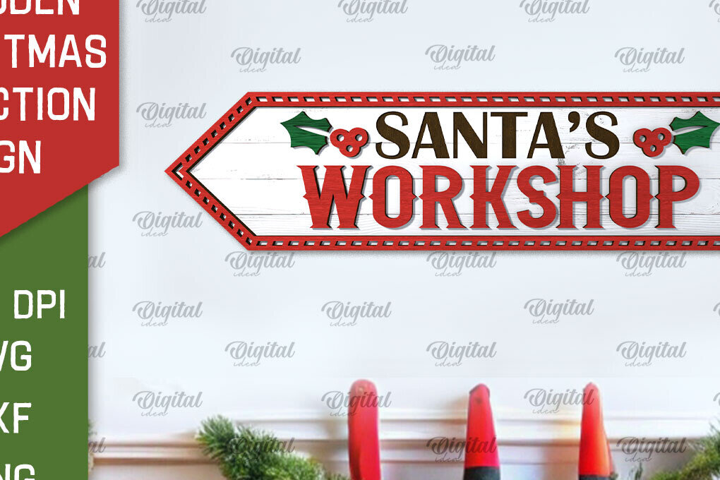 Intra απο ξύλο plywood 3mm-4mm πάχος  Sign Christmas Direction Δίασταση 15x15 cm INTRAFABR-105695378 - Image 6