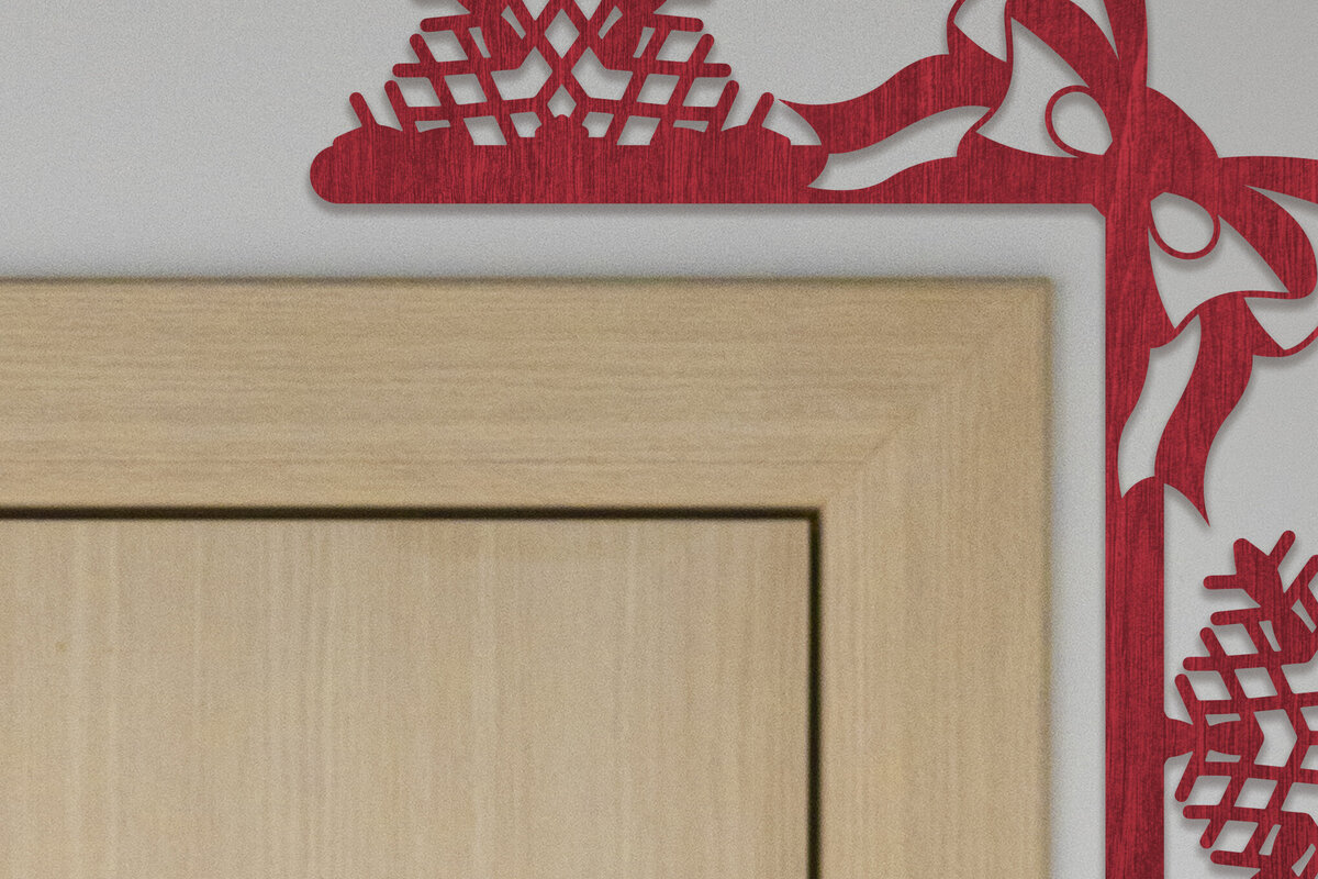 Intra απο ξύλο plywood 3mm-4mm πάχος Χριστουγεννιάτικη γωνιακή δέσμη πόρτας Δίασταση 15x15 cm INTRAFABR-102483739 - Image 7