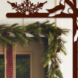 Intra απο ξύλο plywood 3mm-4mm πάχος Χριστουγεννιάτικη γωνιακή πόρτα με λέιζερ Δίασταση 15×15 cm INTRAFABR-102485555