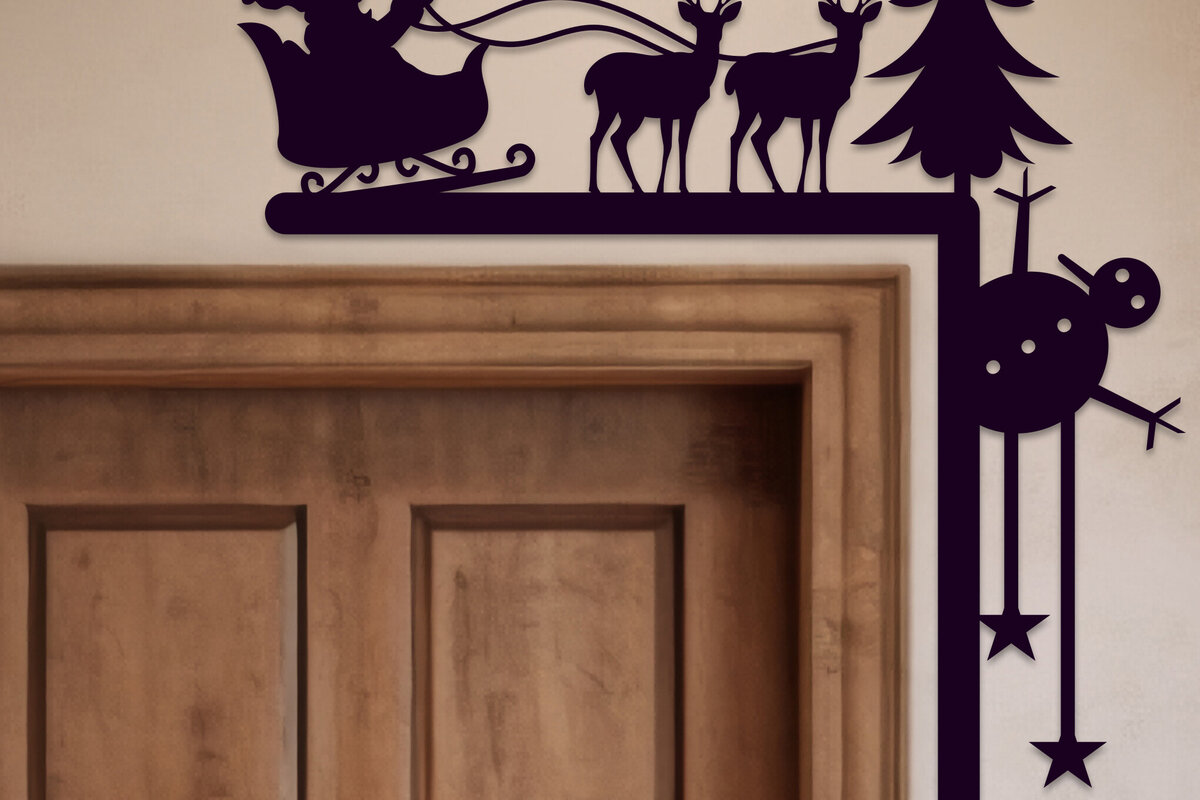 Intra απο ξύλο plywood 3mm-4mm πάχος Χριστουγεννιάτικη γωνιακή πόρτα με λέιζερ Δίασταση 15x15 cm INTRAFABR-105738096