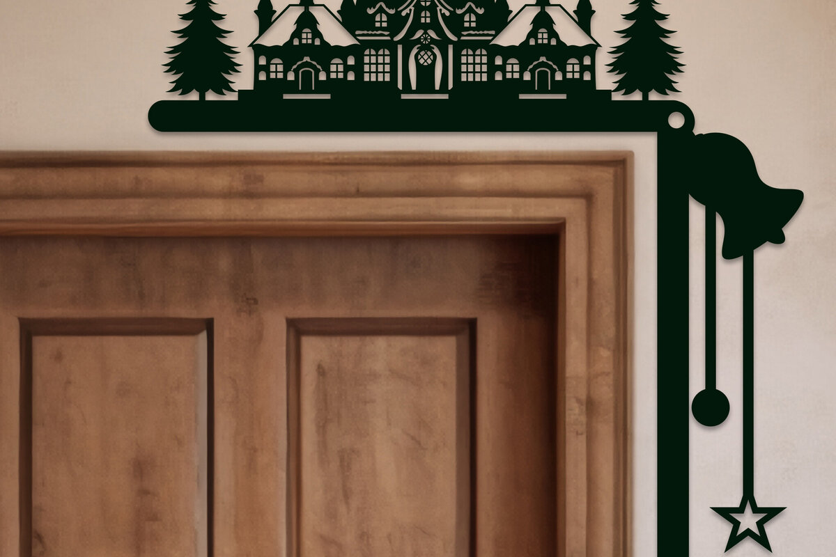 Intra απο ξύλο plywood 3mm-4mm πάχος Χριστουγεννιάτικη γωνιακή πόρτα με λέιζερ Δίασταση 15x15 cm INTRAFABR-105738103