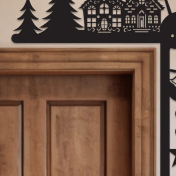 Intra απο ξύλο plywood 3mm-4mm πάχος Χριστουγεννιάτικη γωνιακή πόρτα με λέιζερ Δίασταση 15x15 cm INTRAFABR-105738107 - Image 1