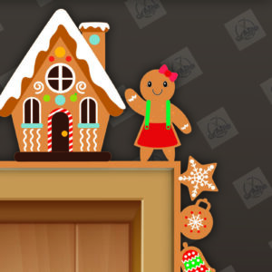 Intra απο ξύλο plywood 3mm-4mm πάχος Χριστουγεννιάτικη γωνιακή πόρτα με λέιζερ Δίασταση 15×15 cm INTRAFABR-110695965
