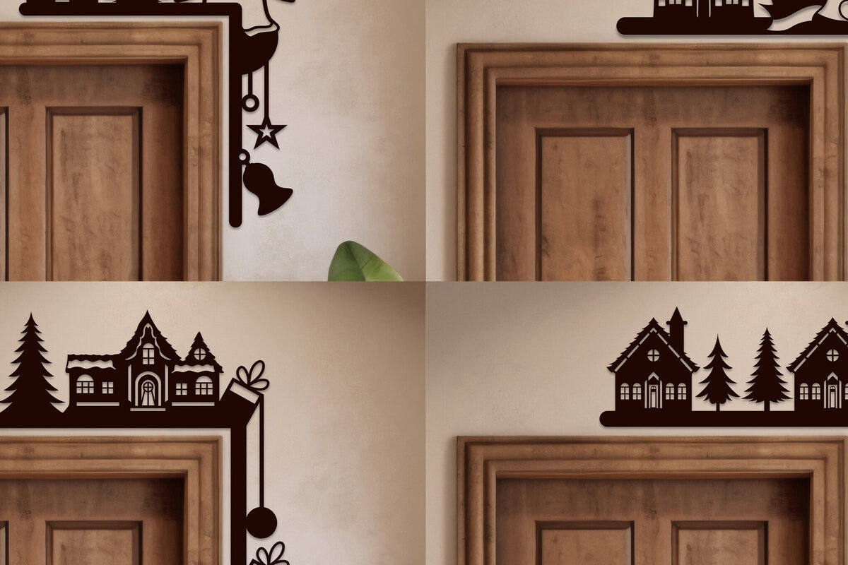 Intra απο ξύλο plywood 3mm-4mm πάχος Χριστουγεννιάτικη Γωνιακή Πόρτα Δίασταση 15x15 cm INTRAFABR-105790930 - Image 1