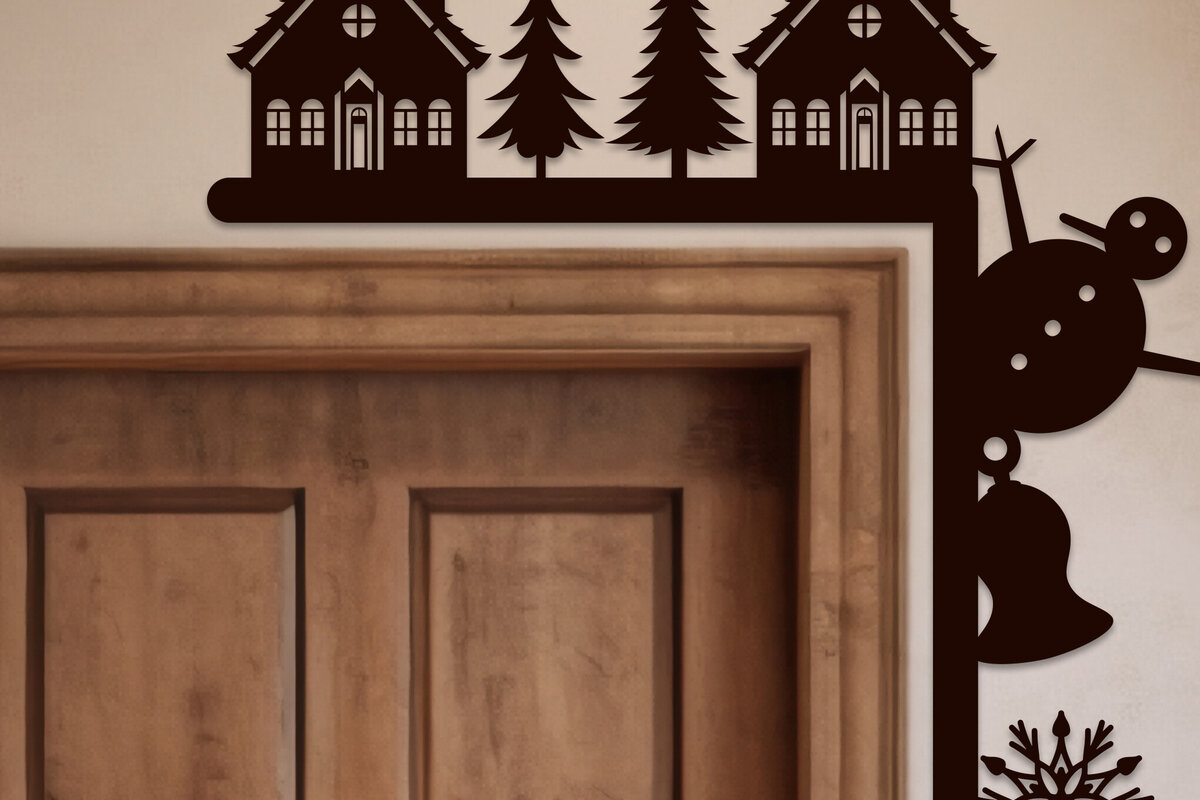Intra απο ξύλο plywood 3mm-4mm πάχος Χριστουγεννιάτικη Γωνιακή Πόρτα Δίασταση 15x15 cm INTRAFABR-105790930 - Image 4