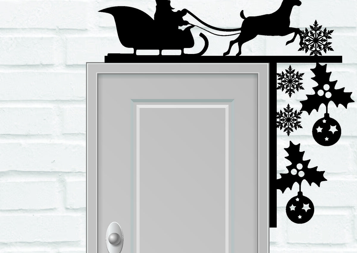 Intra απο ξύλο plywood 3mm-4mm πάχος Χριστουγεννιάτικη Πόρτα Γωνιακή Μεταλλική Δίασταση 15x15 cm INTRAFABR-111592387