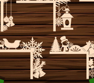 Intra απο ξύλο plywood 3mm-4mm πάχος Χριστουγεννιάτικο γωνιακής πόρτας Cut Δίασταση 15x15 cm INTRAFABR-107855874