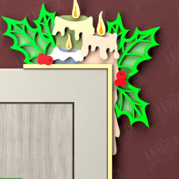 Intra απο ξύλο plywood 3mm-4mm πάχος Χριστουγεννιάτικες γωνίες πόρτας | Πινακίδα πόρτας | CNC Δίασταση 15x15 cm INTRAFABR-107424350 - Image 1