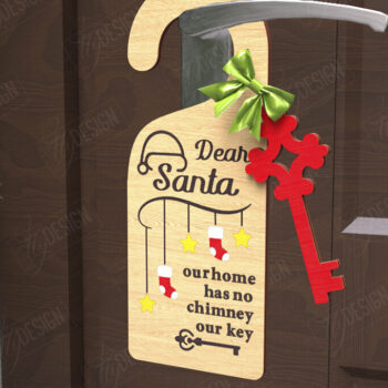 Intra απο ξύλο plywood 3mm-4mm πάχος Χριστουγεννιάτικο Κρεμάστρας Πόρτας | Αργία Δίασταση 15x15 cm INTRAFABR-110596839 - Image 6