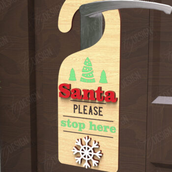 Intra απο ξύλο plywood 3mm-4mm πάχος Χριστουγεννιάτικο Κρεμάστρας Πόρτας | Αργία Δίασταση 15x15 cm INTRAFABR-110596839 - Image 9