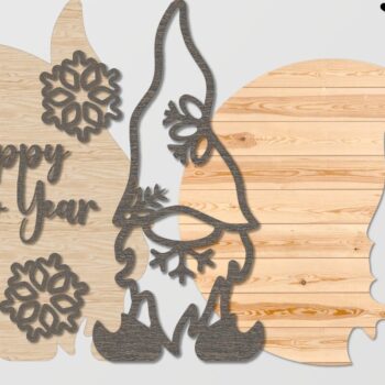 Intra απο ξύλο plywood 3mm-4mm πάχος Χριστουγεννιάτικη κρεμάστρα πόρτας Gnome #2 Δίασταση 40x40 cm INTRAFABR-39642739 - Image 2