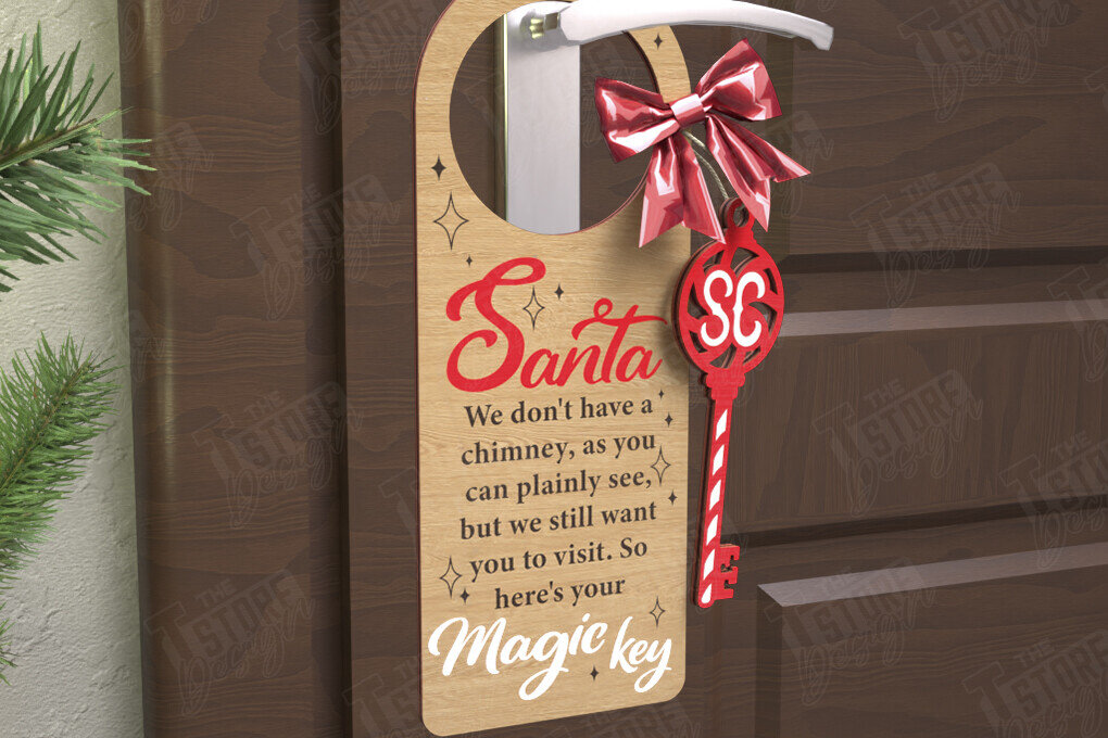 Intra απο ξύλο plywood 3mm-4mm πάχος Χριστουγεννιάτικη κρεμάστρα πόρτας | Διακόσμηση διακοπών Δίασταση 15x15 cm INTRAFABR-110596634