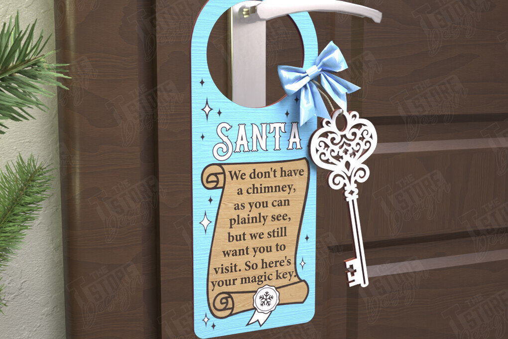 Intra απο ξύλο plywood 3mm-4mm πάχος Χριστουγεννιάτικη κρεμάστρα πόρτας | Διακόσμηση διακοπών Δίασταση 15x15 cm INTRAFABR-110596641