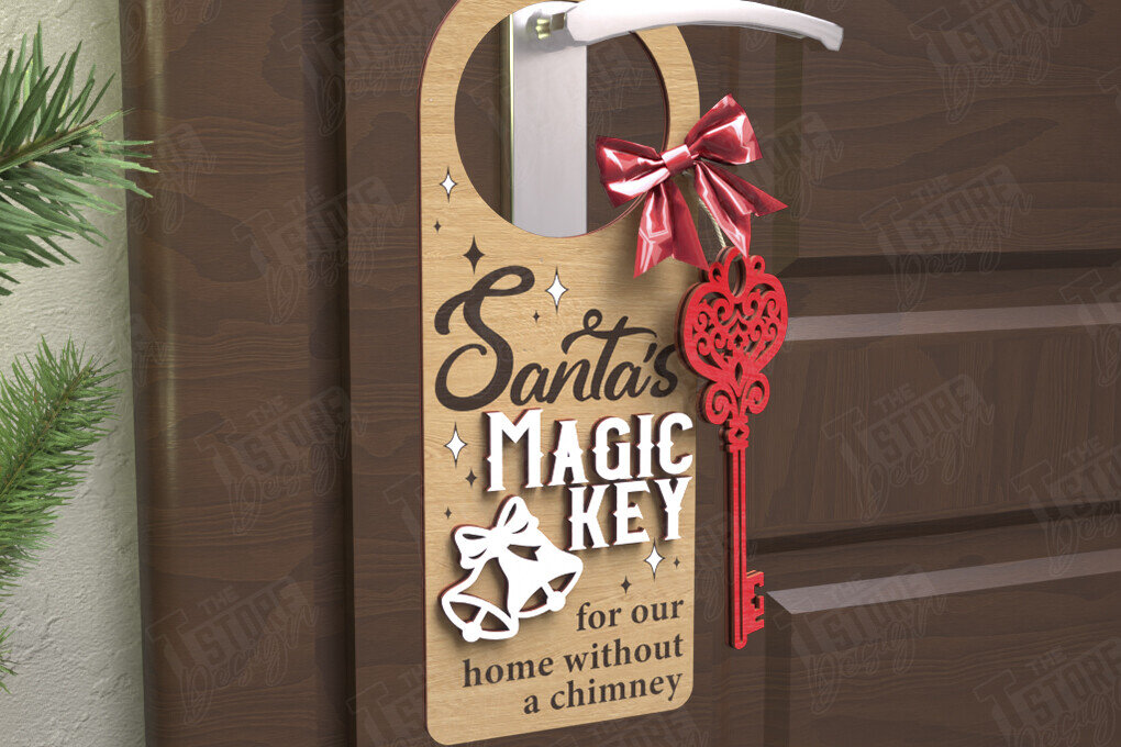 Intra απο ξύλο plywood 3mm-4mm πάχος Χριστουγεννιάτικη κρεμάστρα πόρτας | Διακόσμηση διακοπών Δίασταση 15x15 cm INTRAFABR-110596676