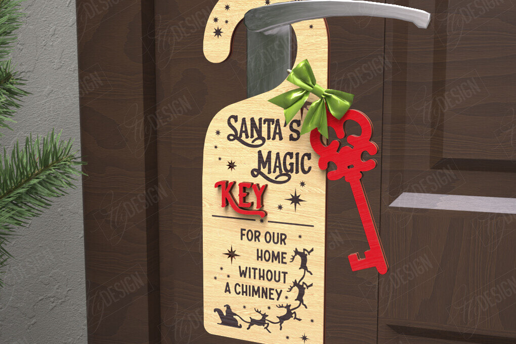 Intra απο ξύλο plywood 3mm-4mm πάχος Χριστουγεννιάτικη κρεμάστρα πόρτας | Διακόσμηση διακοπών Δίασταση 15x15 cm INTRAFABR-110596342