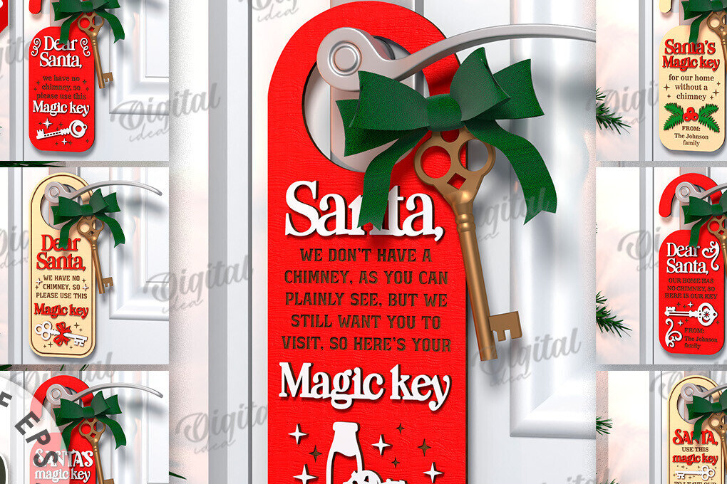 Intra απο ξύλο plywood 3mm-4mm πάχος Χριστουγεννιάτικες κρεμάστρες πόρτας Δέσμη κοπής με λέιζερ Δίασταση 15x15 cm INTRAFABR-108508034