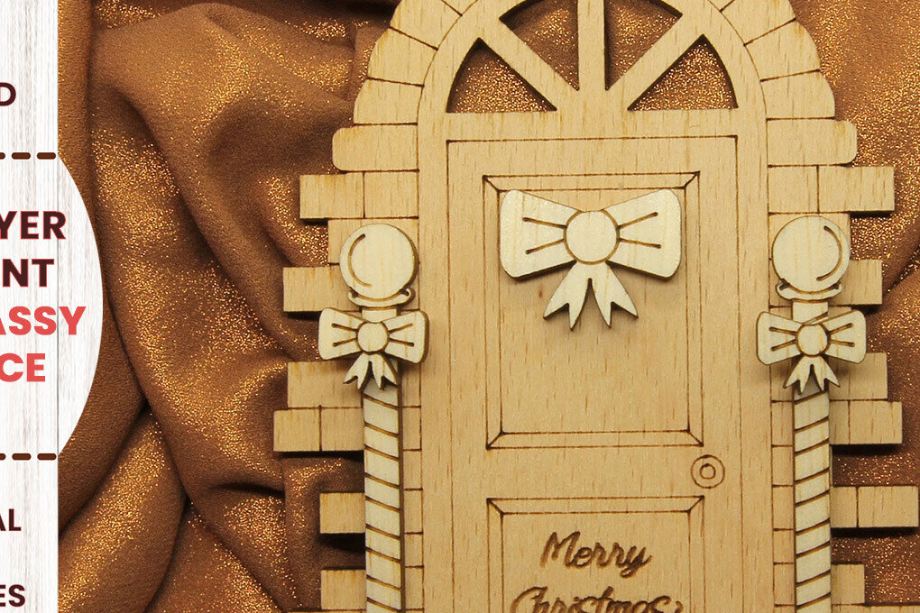 Intra απο ξύλο plywood 3mm-4mm πάχος Χριστουγεννιάτικο πολυστρωματικό στολίδι πόρτας Δίασταση 3x3 cm INTRAFABR-82458389
