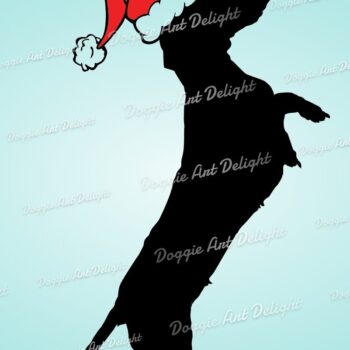 Intra απο ξύλο plywood 3mm-4mm πάχος Christmas Doxie στο Santa Hat Clipart Δίασταση 15x15 cm INTRAFABR-83108450 - Image 1