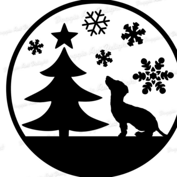 Intra απο ξύλο plywood 3mm-4mm πάχος Χριστουγεννιάτικο Στολίδι Doxie Cut Δίασταση 8x8 cm INTRAFABR-85332716 - Image 1