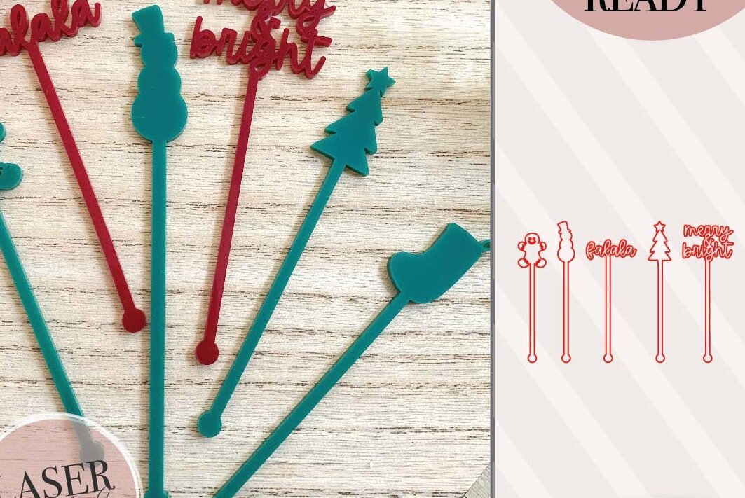 Intra απο ξύλο plywood 3mm-4mm πάχος Christmas Drink Stir Sticks Δίασταση 15x15 cm INTRAFABR-72160223