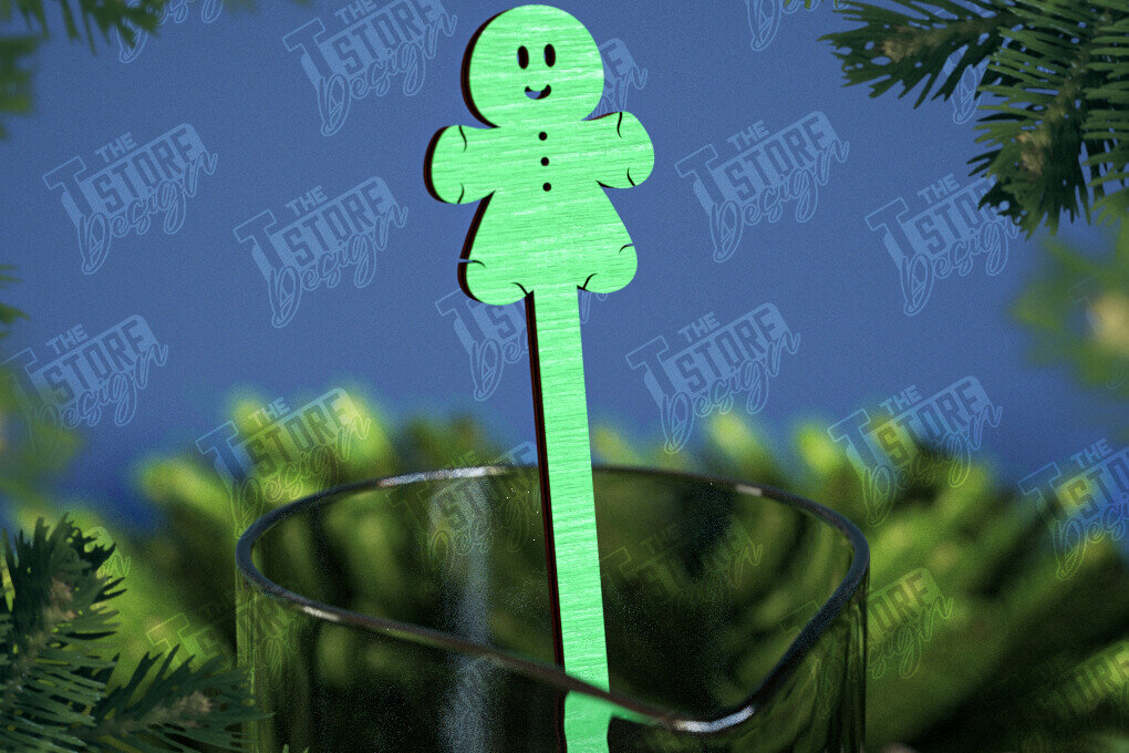 Intra απο ξύλο plywood 3mm-4mm πάχος Αναδευτήρες Χριστουγέννων | Δείκτης ποτών Δίασταση 15x15 cm INTRAFABR-107021816