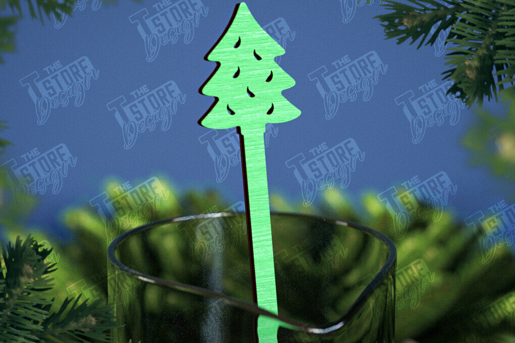 Intra απο ξύλο plywood 3mm-4mm πάχος Αναδευτήρες Χριστουγέννων | Δείκτης ποτών Δίασταση 15x15 cm INTRAFABR-107021784