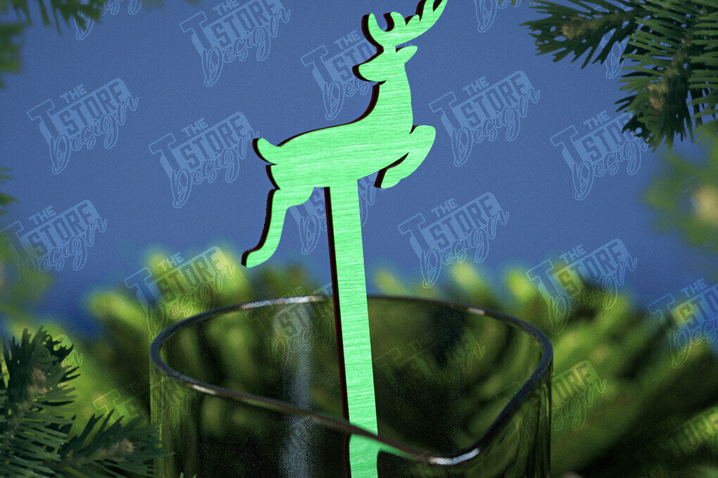 Intra απο ξύλο plywood 3mm-4mm πάχος Αναδευτήρες Χριστουγέννων | Δείκτης ποτών Δίασταση 15x15 cm INTRAFABR-107021788