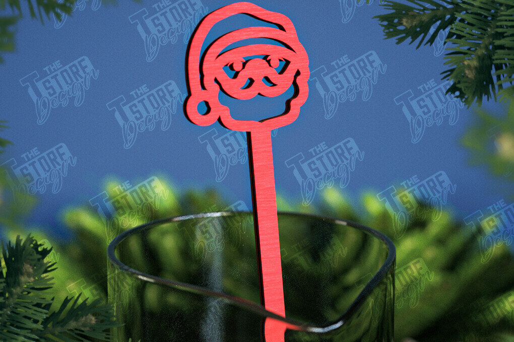 Intra απο ξύλο plywood 3mm-4mm πάχος Αναδευτήρες Χριστουγέννων | Δείκτης ποτών Δίασταση 15x15 cm INTRAFABR-107021804