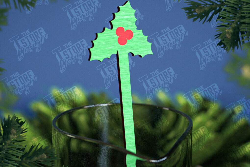 Intra απο ξύλο plywood 3mm-4mm πάχος Αναδευτήρες Χριστουγέννων | Δείκτης ποτών Δίασταση 15x15 cm INTRAFABR-107021810