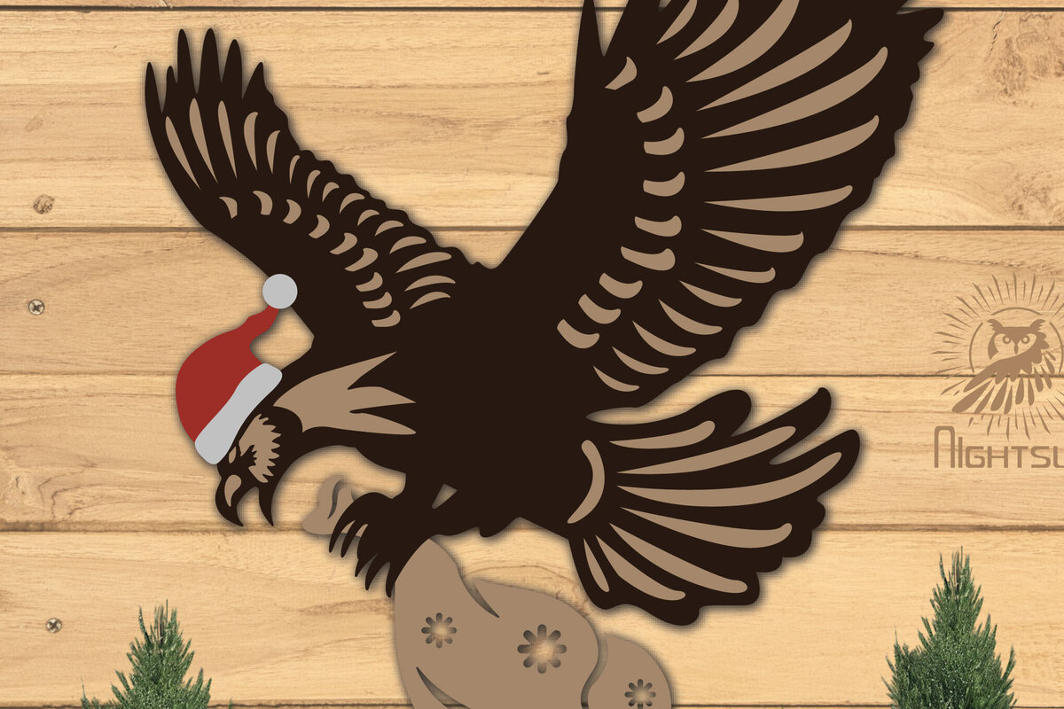 Intra απο ξύλο plywood 3mm-4mm πάχος Χριστουγεννιάτικη διακόσμηση με λέιζερ αετού Δίασταση 15x15 cm INTRAFABR-112551751