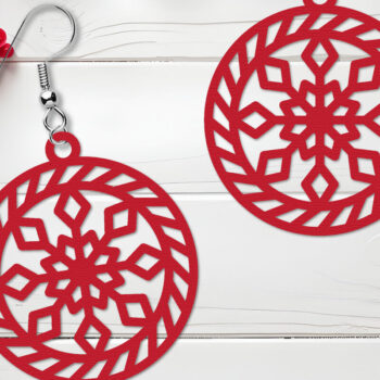 Intra απο ξύλο plywood 3mm-4mm πάχος Χριστουγεννιάτικο Σκουλαρίκι με  Δίασταση 3x3 cm INTRAFABR-108266921 - Image 2